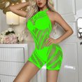 thumbnail image 6 of Levmjia Bodystocking One Piece Set Women Fishnet Short Jumpsuit Hollow Out Design High Elastic Stretchy Mesh Bodycon Slimming Night Club Party Bedroom Lingerie, 6 of 6