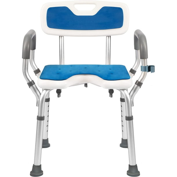 Toocust Aluminum Shower Chair for Heavy with Arm & Back, 330lbs Height