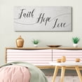 thumbnail image 2 of Stupell Industries Faith Hope Love Phrase with Whimsical Linework Typography Canvas Wall Art, 20 x 48, Design by Daphne Polselli, 2 of 6