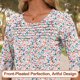 thumbnail image 4 of Blusa tipo túnica Blingfit para mujer, manga acampanada 3/4, talla grande 3XL, 4 of 5