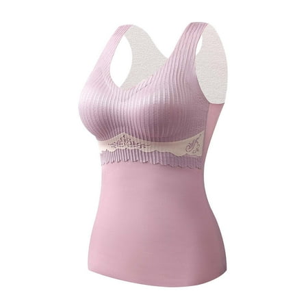 

BELLZELY Women s Tops Long Sleeve for Winter Clearance Women s Spring and Winter Self-heating Warm and Non-marking Plus Velvet Inner Bottoming Cold-proof One-piece Underwear Thermal Vest