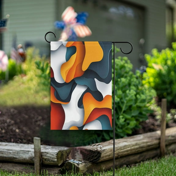 Yayeee Garden Flag 12"x18" Double Sided Outdoor Yard Lawn Holiday Decorations, Abstract Wavy