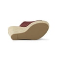 thumbnail image 5 of BLISSFUL STEP Women's Shoes Wedge Heel Open Toe Espadrille Platform Mules Burgundy 6, 5 of 7