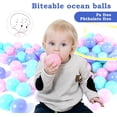 thumbnail image 2 of 100 Pit Balls Plastic Balls for Baby Toddlers GirlsToddlers for Playhouse, Baby Pool, Play Ball Fun Centers, for Babies, Kids, Toddlers 1-3, Phthalate Free BPA Free with Zip Storage Bag, 2 of 7