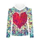 thumbnail image 4 of ICHUANYI Clearance Fashion Women Blouse Long Sleeve V Neck Hedging T-Shirts Heart Printing Casual Loose Tops(Multicolor, XXL) ICHUANYI WER2023081501121, 4 of 5
