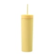 thumbnail image 2 of Botella de Agua Toystoory 16OZ Vaso de Paja Esmerilado de Plástico 2 Capas Amarillo Claro HA007950-07B, 2 of 6
