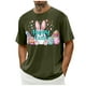 thumbnail image 1 of Camisa Casual de Cuello de la Tripulación de la Impresión de Pascua de Manga Corta de Verano Top Ligero de Poliéster para los Hombres, Camiseta de Manga Corta para el Uso Diario de Primavera Verano, 1 of 8