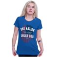 thumbnail image 3 of One Nation Under God Blessed USA Flag Womens Slim Fit Graphic Tee Brisco Brands S, 3 of 5