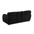 thumbnail image 3 of 64.96" Loveseat Sofa, Boucle Upholstered Sofa Couch with 2 Throw Pillow, Marshmallow Armrests & Backrest, 2-Seater Sofa for Bedroom, Apartment, Home Office, Black, 3 of 9