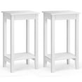 thumbnail image 1 of Gymax 2PCS 2-Tier Nightstand End Side Table Coffee Table Bedroom White, 1 of 10