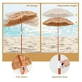 thumbnail image 6 of 6ft Thatched Patio Umbrella with Tilt & Carrying Bag - Outdoor Beach Sun Shade - Adjustable Height, Windproof, PP Thatch & Metal Frame - Hawaiian Style for Garden, Yard, Deck, 6 of 9
