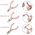 thumbnail image 3 of 1Set 3pcs Mini Jewelry Pliers Tool Set 3inch Professional Precision Pliers for DIY Jewelry Making - Side Cutting Pliers Long Chain Nose Pliers with Cutter Round Nose Pliers Pink, 3 of 7