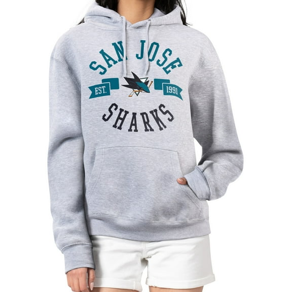 Women's G-III 4Her by Carl Banks Heather Gray San Jose Sharks City Graphic Fleece Pullover Hoodie