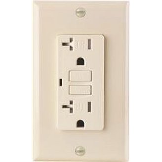 Single Electrical Outlet Receptacle - 20A 250V, NEMA 6-20R/6-15R, White, Industrial Grade
