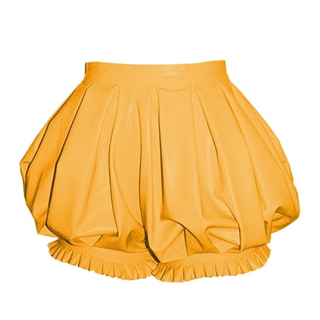 Womens High Waist Short Pants Party Shorts Shiny PVC Leather Lolita Bloomers Lingerie Costumes Accessory