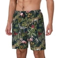 thumbnail image 2 of Balery Flamingos And Palm Leaves Mens Swim Trunks Swim Shorts for Men Quick Dry Inseam Beach Shorts with Compression Liner Pocket-3X-Large, 2 of 9