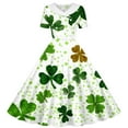 thumbnail image 2 of MKOSPLRT Robes des Années 1950 pour Fille Manches Courtes Robes de Cocktail Vintage Imprimé Trèfle Robe Midi Jour de la Saint-Patrick, 2 of 6