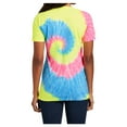 thumbnail image 3 of Mafoose Women's Tie-Dye V-Neck Cotton T-Shirt Neon Rainbow X-Small, 3 of 6