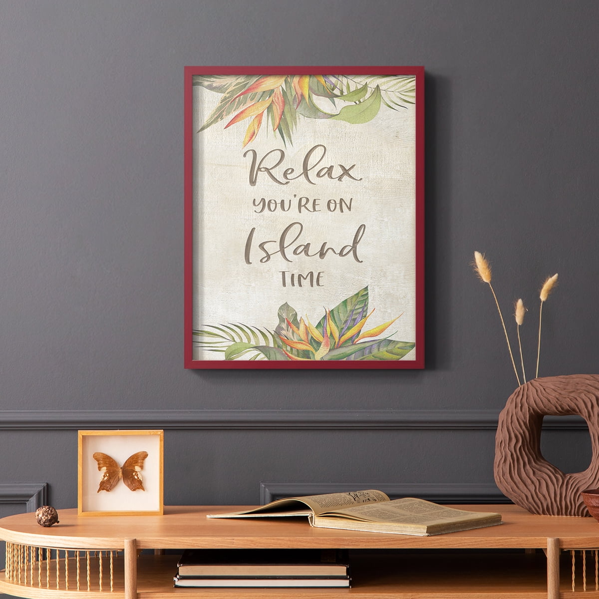 You're On Island Time Framed Print - Solid Wood in Single Picture Frame Solid Wood 2 Framed Print