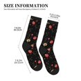 Crew Socks for Women Men, Red white flowers Comfort Breathable Crew