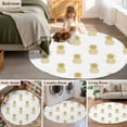 thumbnail image 5 of 3ft Round Rug, Pineapple Non-Skid Rubber Backing Large Area Rugs - Living Room Bedroom Home Office, Modern Abstract Yellow Fruits Textured Indoor Floor Mat Carpets Washable Rug, 5 of 9