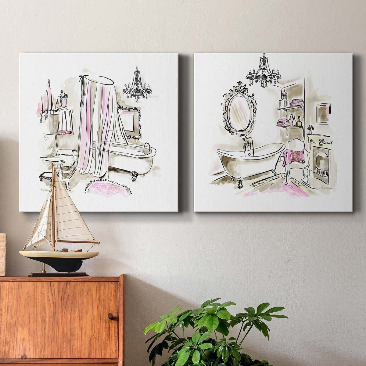 Happy Lemon - Premium Gallery Wrapped Canvas - Ready to Hang Set of 2 - 32 x 32 Each