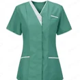 thumbnail image 2 of Scrub Top Women - Loose Fit Tunic Short Sleeve V-Neck Nursing T-Shirt | Breathable Healthcare Workwear | Comfortable Medical Uniform for Nurses & Carers, 2 of 7