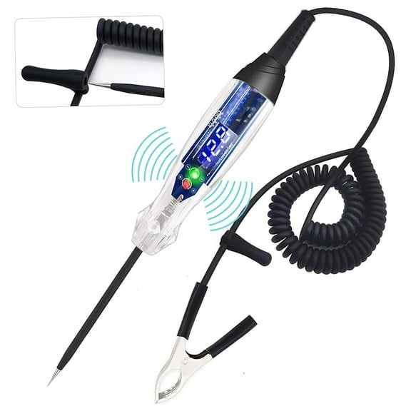 Upgraded Automotive Buzzer Test Light 4-60V DC Digital LED Circuit Tester, Heavy Duty Light Tester with Voltmeter, Auto Bidirectional Voltage Tester Electric Test Pen,102 inches