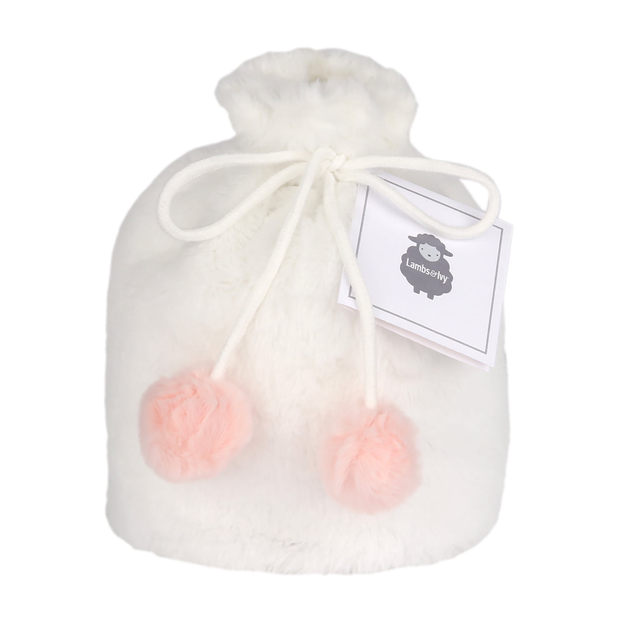 Lambs & Ivy 5 Piece Pink/Gray Plush Infant/Newborn Baby Gift Bag w/ Swaddle