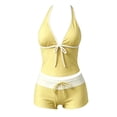 thumbnail image 5 of mgoYE Girls Y2k Vintage 2 Pieces Bikini Set Halter Tankini Top with Shorts Beach Swimsuit Vacation Outfit, 5 of 6
