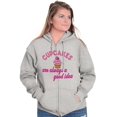 thumbnail image 5 of Cupcakes Good Idea Food Sweet Dessert Zip Hoodie Sweatshirt Women Brisco Brands S, 5 of 6