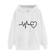 thumbnail image 5 of Idoravan Womens Sweatshirts Graphic Women's Print Winter Hoodie Pullover Long Sleeved Comfortable Sweatshirt with Pockets White, 5 of 7