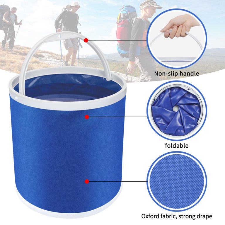 1pc Collapsible Camping Fishing Bucket, folding bucket, collapsible bucket,  canvas bucket, 11L (2.9 Gallons) Durable Pop Up Water Bucket for Car  Washing, Fishing,Boating or Other Outdoor Activities, Foldable Bucket,Blue