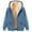 Blue, variant on XFLWAM Fleece Jacket Women Long Sleeve Zip Up Hooded Jackets Casual Warm Sherpa Lined Fall Winter Coats with Pockets Blue L