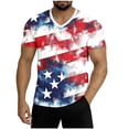 thumbnail image 2 of Thousandth Men's 4th of July T-Shirts Plus Size Flag Graphic V-Neck Tees Summer Breathable Trendy Patriotic Pullover Casual Shirts for Independence Day, 2 of 6