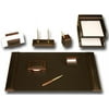Walnut & Leather 10-Piece Desk Set