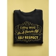 thumbnail image 3 of Eating Well Is Self Respect Sweatshirt Women - Women Sweatshirt, Black, 5XL, 3 of 4