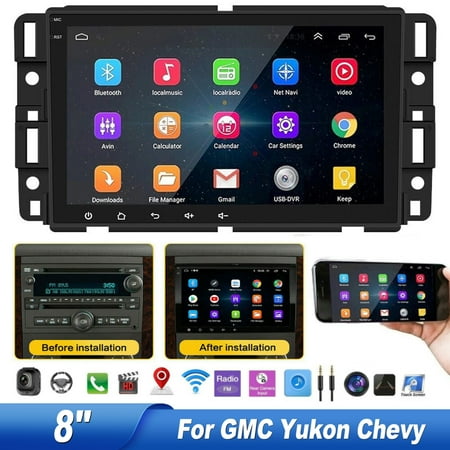 EUBUY For GMC Yukon Chevy Silverado Sierra GPS Car player Radio Stereo BT 8" Android 9.0