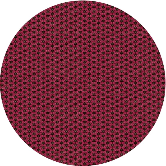 Ahgly Company Machine Washable Indoor Round Transitional Crimson Red Area Rugs, 3' Round