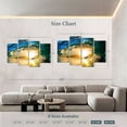 thumbnail image 4 of Elephant Stock Dynamic Ocean Wave Wall Art - Horizontal Multi Panel Canvas - Living Room Wall Decor - Beach Multi Panel - Orange And Teal Decor - 75" x 48", 4 of 8