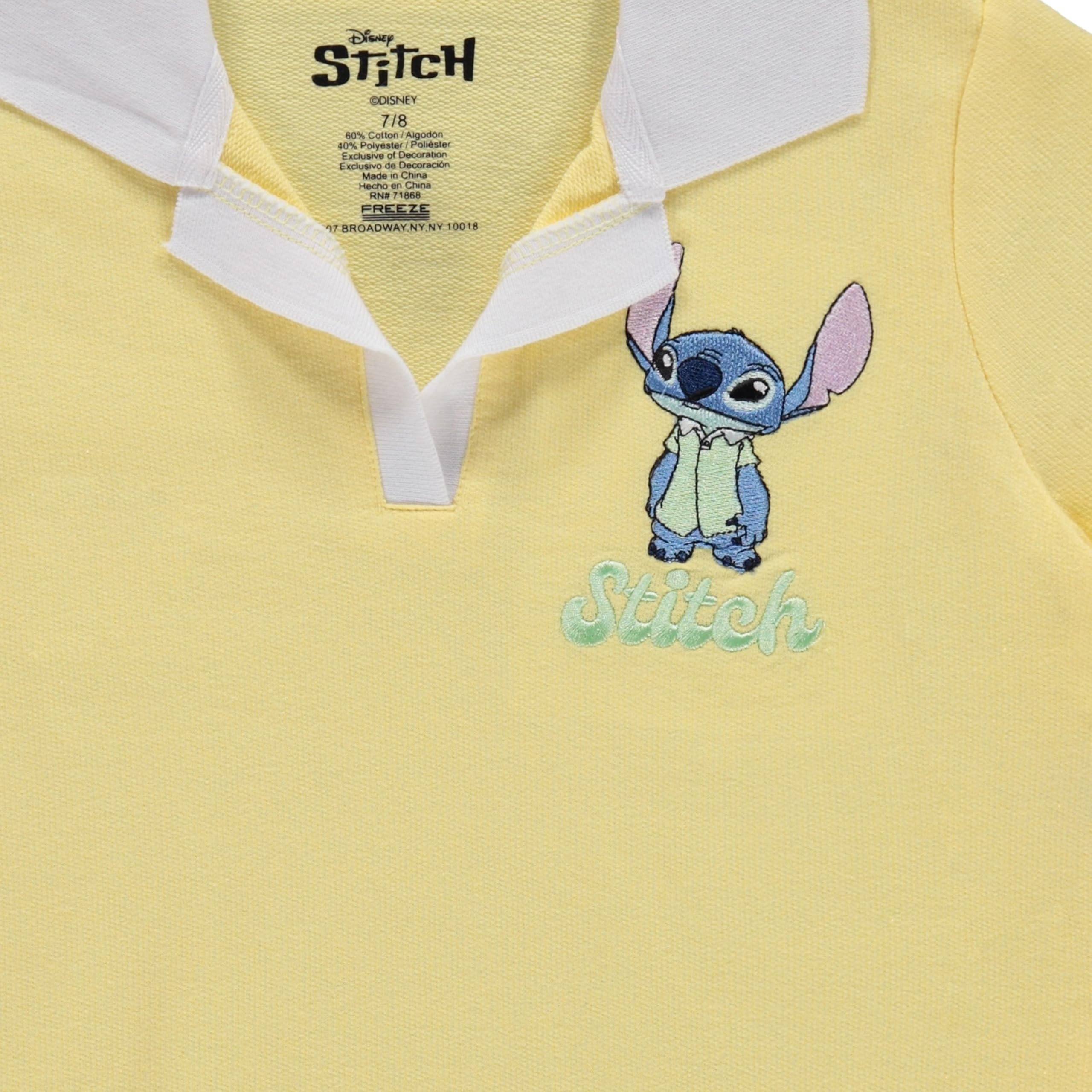 Disney Girls Lilo & Stitch 2-Piece Set  Embroidered Soccer Jersey & Shorts - Polo T-Shirt & Skort  Sizes 4-16