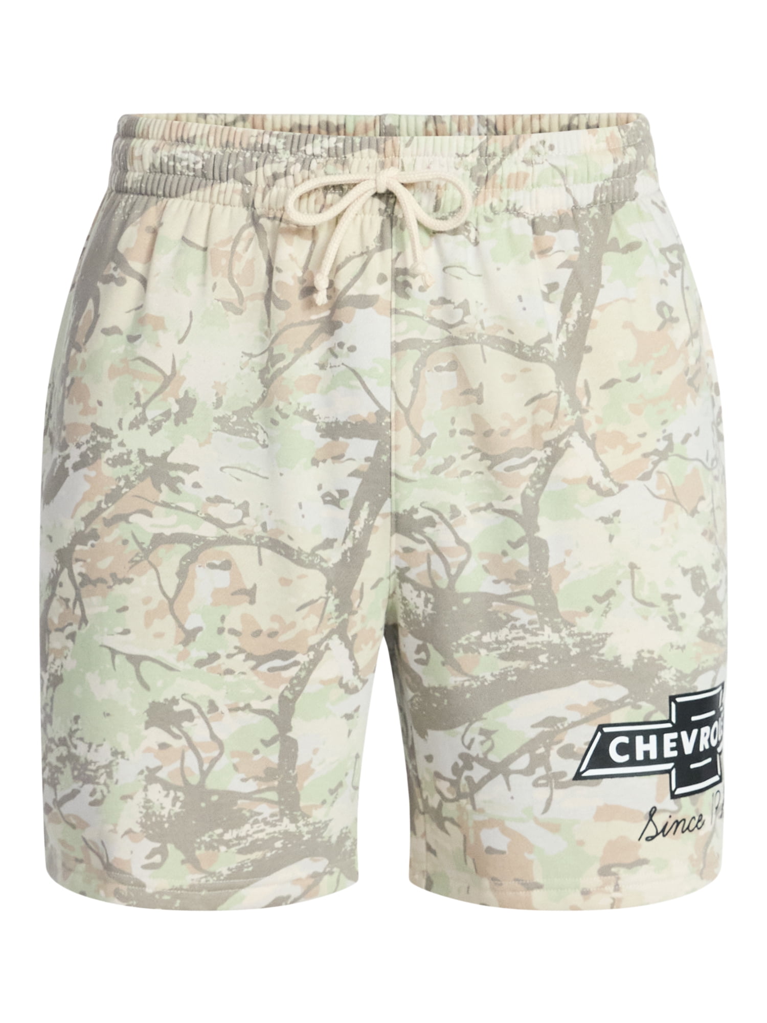Chevrolet Men's and Big Men's Camo Fleece Jogger Shorts, Sizes S-3XL