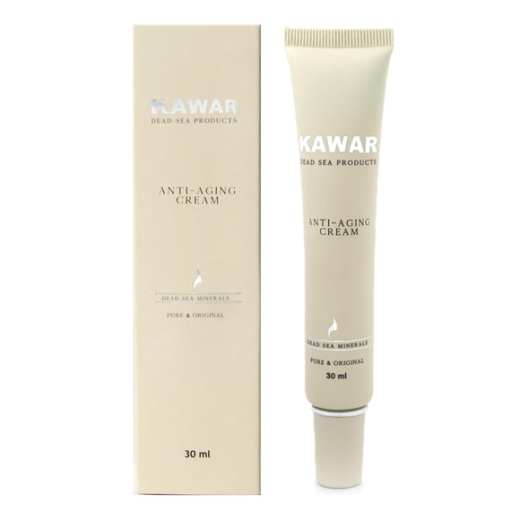 KAWAR Crema antienvejecimiento para rostro y cuello del Mar Muerto | Niacinamida de colágeno con ácido hialurónico | Hidratante antiarrugas para mujeres y hombres, 1 oz