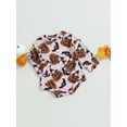 thumbnail image 3 of Wassery Infant Baby Rompers 3M 6M 12M 18M Halloween Clothes Cat/Bat Print Toddler Long Sleeve Jumpsuit for Newborn Infant, 3 of 8