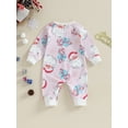 thumbnail image 4 of Elippeo Baby Girls Jumpsuit 3M 6M 12M 18M Long Sleeve Crew Neck Santa Claus Print Romper Christmas Clothes, 4 of 9