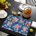 thumbnail image 4 of Pioneer Flower Floral Print Pattern Summer Placemats Table Placemats Set Of 4-Linen Kitchen Washable Placemats Table Mats 12x18 Inch Non-Slip Heat Resistant, 4 of 6