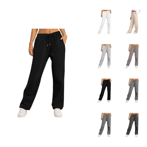 Womens Sweatpants 2026 Fall Winter Fashion Drawstring Elastic High Waist Loose Wide Leg Casual Yoga Pants with Pockets