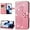 Pink, variant on for Google Pixel 8 Wallet Case for Women Girls, Embossed Floral Butterfly PU Leather Folio Flip Case Cover with Card Slot Holder for Pixel 8 Rhinestone Pink