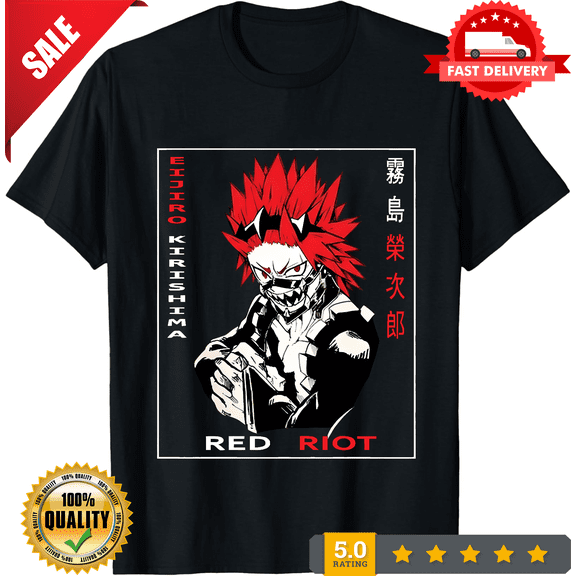 Rare Eijiro Kirishima Eijiro My Hero Academia T-Shirt,Red Riot New Shirt, LIMITED EDITION-TH73539