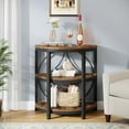 thumbnail image 4 of Tribesigns Half Round End Table, 3-Tier Narrow Side Table with Metal Frame, Half Circle Table, Half Moon Small Coffee Accent Table Bedside Table for Living Room, Bedroom, Rustic Brown, 4 of 8